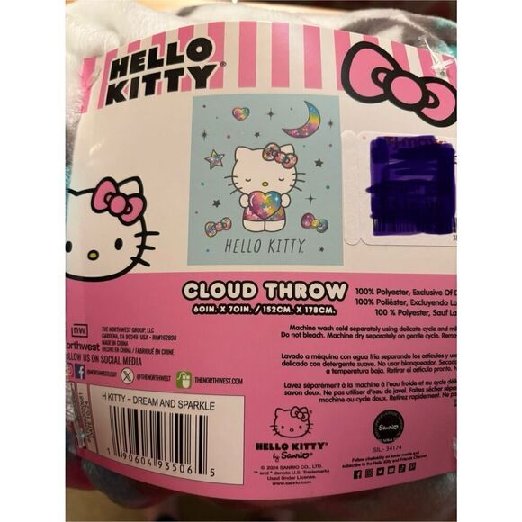 Hello Kitty Cute Cloud Throw Blanket 50x70 - Picture 1 of 4
